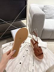 Dior D-Club Wedge Sandal Camel Calfskin - 5