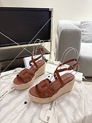 Dior D-Club Wedge Sandal Camel Calfskin - 2