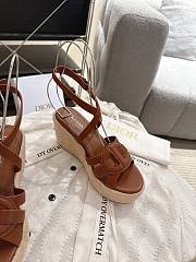 Dior D-Club Wedge Sandal Camel Calfskin - 3