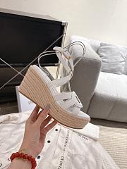 	 Dior D-Club Wedge Sandal White Calfskin - 4