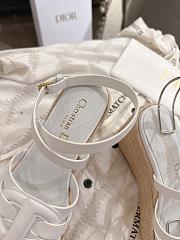 	 Dior D-Club Wedge Sandal White Calfskin - 6