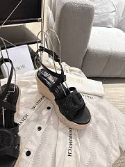 	 Dior D-Club Wedge Sandal Black Calfskin - 4