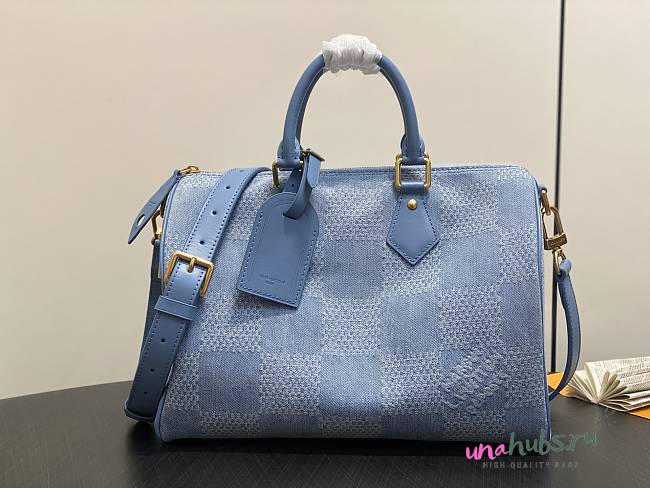 Louis Vuitton Speedy Bandoulière 35 Damier Blue Denim - 22 x 19 x 35 cm - 1