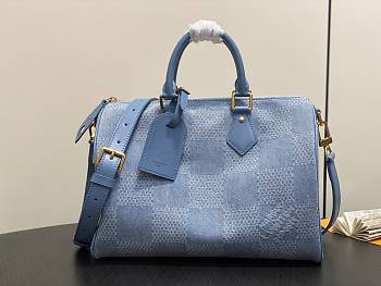 Louis Vuitton Speedy Bandoulière 35 Damier Blue Denim - 22 x 19 x 35 cm