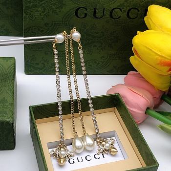 Gucci Bee & Crystal Earrings in Gold