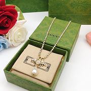GUCCI Bee crystal-embellished faux-pearl necklace - 2