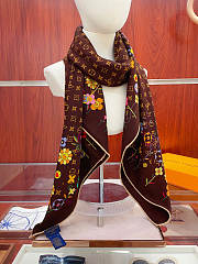 Louis Vuitton x TM Brown Scarf 140cm*140cm - 1