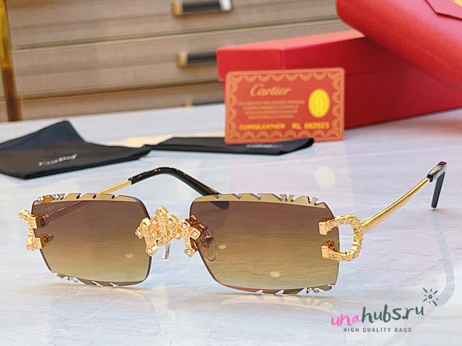 Cartier Rectangle Rimless Sunglasses Modern Eyewear  - 1