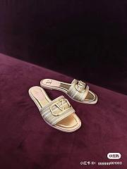 Valentino Signature Metallic Leather Slides - 6