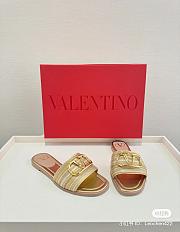 Valentino Signature Metallic Leather Slides - 5