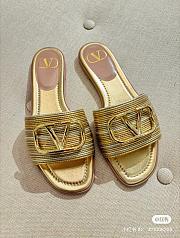 Valentino Signature Metallic Leather Slides - 4
