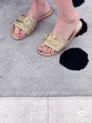 Valentino Signature Metallic Leather Slides - 3