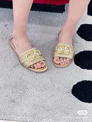 Valentino Signature Metallic Leather Slides - 2