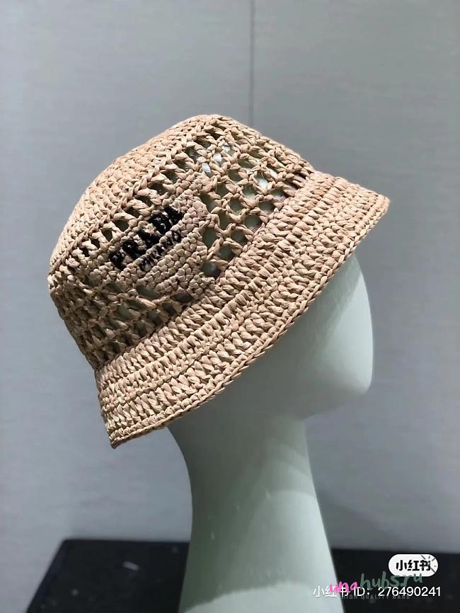 Prada Raffia Bucket Hat - 1