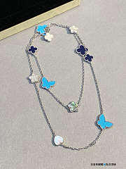 Van Cleef and Arpels Lucky Alhambra Turquoise Lapis Necklace - 3