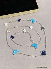 Van Cleef and Arpels Lucky Alhambra Turquoise Lapis Necklace - 2