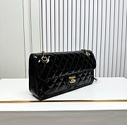 Chanel Flap Bag Black Patent Gold Hardware - 26x13x6cm - 4