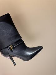 YSL Niki Leather YSL Buckle Ankle Booties  - 4