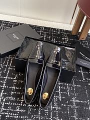 YSL Black Poppy logo-embellished leather loafers - 3