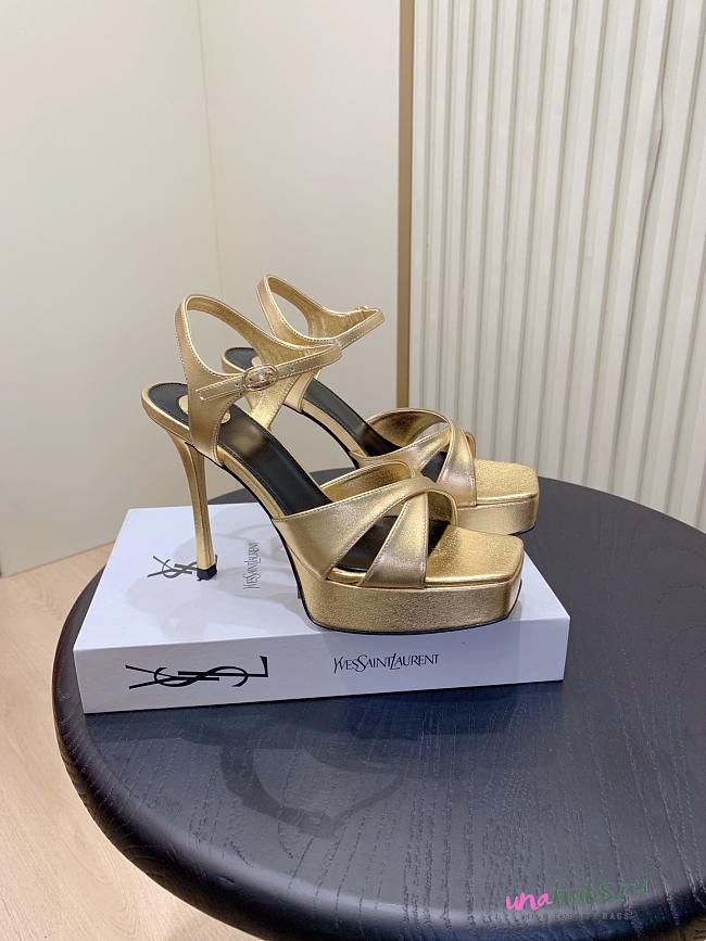 	 YSL DEBBIE platform sandals in gold 10.5&13.55cm - 1
