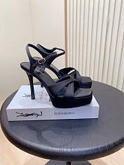 	 YSL DEBBIE platform sandals in black satin crepe 10.5&13.55cm - 1
