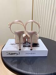 YSL DEBBIE platform sandals in pink satin crepe 10.5&13.55cm - 5
