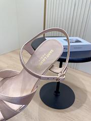YSL DEBBIE platform sandals in pink satin crepe 10.5&13.55cm - 4
