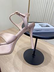 YSL DEBBIE platform sandals in pink satin crepe 10.5&13.55cm - 3