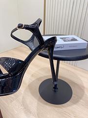 YSL DEBBIE platform sandals in black patent 10.5&13.55cm - 3