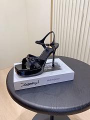 YSL DEBBIE platform sandals in black patent 10.5&13.55cm - 2