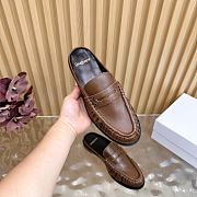 YSL Brown leather loafer mule - 6