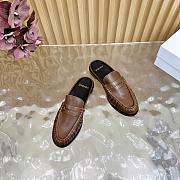 YSL Brown leather loafer mule - 2