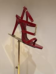 	 YSL 105mm Cassandra logo-plaque Red Sandals - 4