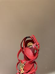 	 YSL 105mm Cassandra logo-plaque Red Sandals - 3