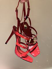 	 YSL 105mm Cassandra logo-plaque Red Sandals - 1