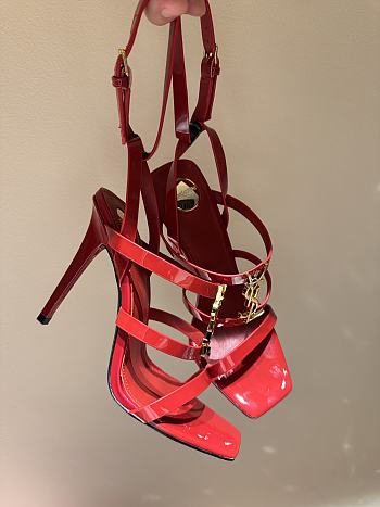 	 YSL 105mm Cassandra logo-plaque Red Sandals