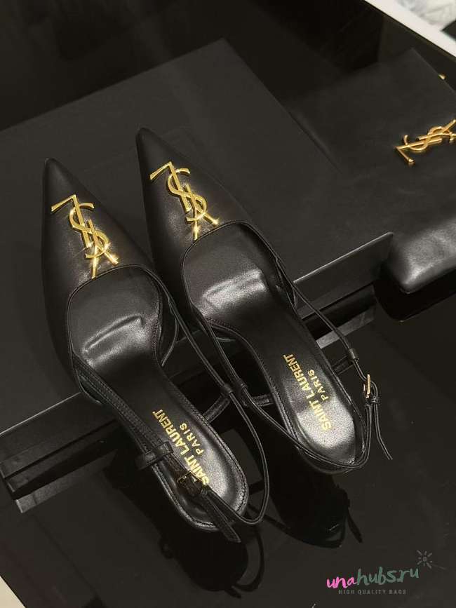 YSL Logo leather Heels 85mm - 1