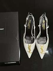 	 YSL White Logo leather Heels 85mm - 1