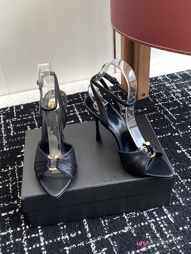 	 YSL Black 110mm Lola Sandals - 1