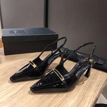 YSL Jacqueline patent leather slingback pumps in black