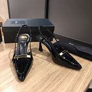 YSL Jacqueline patent leather slingback pumps in black - 6