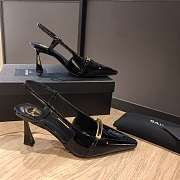 YSL Jacqueline patent leather slingback pumps in black - 4