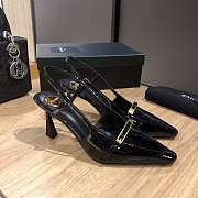 YSL Jacqueline patent leather slingback pumps in black - 3