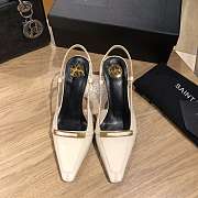 	 YSL Jacqueline patent leather slingback pumps in white - 3