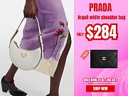 Prada Arqué white leather shoulder bag - 1