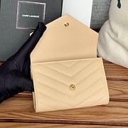 YSL CASSANDRE MATELASSÉ ENVELOPE WALLET IN GRAIN LEATHER BEIGE - 13*9*3CM - 6