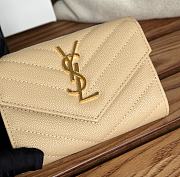 YSL CASSANDRE MATELASSÉ ENVELOPE WALLET IN GRAIN LEATHER BEIGE - 13*9*3CM - 5