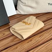 YSL CASSANDRE MATELASSÉ ENVELOPE WALLET IN GRAIN LEATHER BEIGE - 13*9*3CM - 3