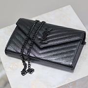 YSL Cassandre Leather wallet-on-chain Black  -22.5x14x4cm - 1