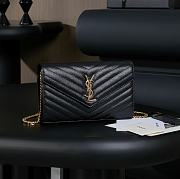	 YSL Cassandre Leather wallet-on-chain Black & gold hardware -22.5x14x4cm - 1